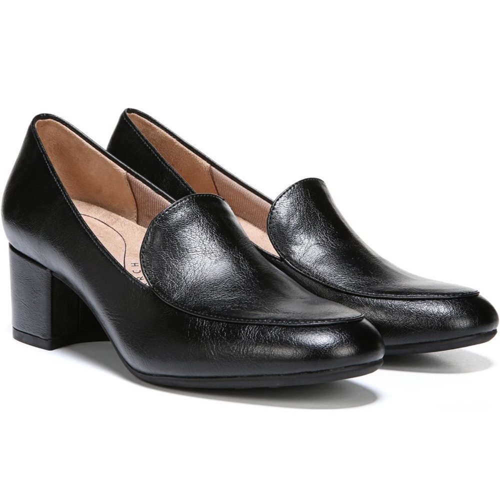 Life Stride All Black Trixie Pump Loafer Heels